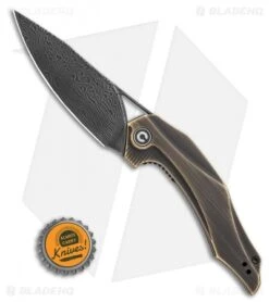 CIVIVI Isham Plethiros Flipper Knife Brass (3.45" Black Damascus) C904DS-3 -Civivi Knives Shop CIVIVI Isham Plethiros Flipper Knife Brass 3.45 Black Damascus C904DS 3 BHQ 113202 LS Bottlecap