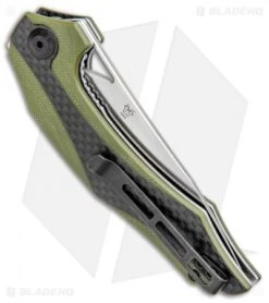 CIVIVI Isham Plethiros Flipper Knife Green/Carbon Fiber (3.45" Satin) C904B 7 CIVIVI Isham Plethiros Flipper Knife Green/Carbon Fiber (3.45" Satin) C904B -Civivi Knives Shop CIVIVI Isham Plethiros Green CF Satin C904B BHQ 96905 jr side