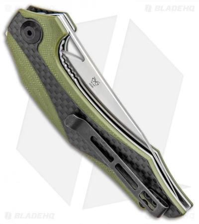 CIVIVI Isham Plethiros Flipper Knife Green/Carbon Fiber (3.45" Satin) C904B 3 CIVIVI Isham Plethiros Flipper Knife Green/Carbon Fiber (3.45" Satin) C904B - Image 3