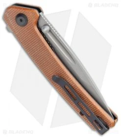 CIVIVI Keen Nadder Tanto Liner Lock Knife Brown Micarta (3.5" SW) C2021B -Civivi Knives Shop CIVIVI Keen Nadder Tanto LL Brown Micarta SW BHQ 118858 jr side