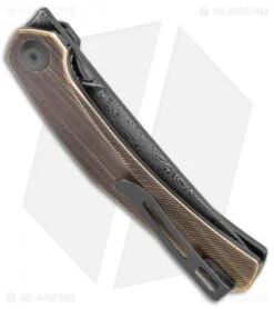 CIVIVI Lazar Liner Lock Knife Black Hand Rubbed Brass (3.1" Damascus) 6 CIVIVI Lazar Liner Lock Knife Black Hand Rubbed Brass (3.1" Damascus) -Civivi Knives Shop CIVIVI Lazar LL Black Hand Rubbed Brass C20013 DS2 BHQ 135073 jr side