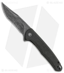 CIVIVI Mini Sandbar Liner Lock Knife Black Micarta (2.9" Damascus) C20011-DS1
