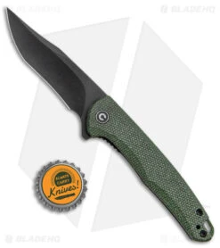 CIVIVI Mini Sandbar Liner Lock Knife Green Micarta (2.9" Black) C20011-3 -Civivi Knives Shop CIVIVI Mini Sandbar LL Knife Green Micarta Black BHQ 142903 jr bottlecap