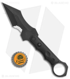 CIVIVI Orthrus Tactical Button Fixed Blade Knife Black G-10 (3.8" Black Serr) -Civivi Knives Shop CIVIVI Orhrus Tactical Fixed Blade Black G 10 Black Serr BHQ 144146 jr bottlecap
