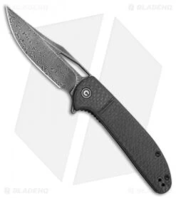 CIVIVI Ortis Liner Lock Knife Twill CF (3.25" Black Damascus) C2013DS-1