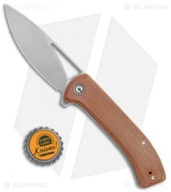 CIVIVI Riffle Liner Lock Knife Brown Micarta (3.5" Stonewash) C2024A -Civivi Knives Shop CIVIVI Riffle LL Brown Micarta SW BHQ 120366 jr bottlecap