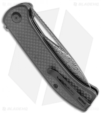 CIVIVI Riffle Liner Lock Knife CF / Black G-10 (3.5" Damascus) C2024DS-1 3 CIVIVI Riffle Liner Lock Knife CF / Black G-10 (3.5" Damascus) C2024DS-1 - Image 3
