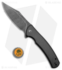 CIVIVI Sinisys Frame Lock Knife Twill CF/Steel (3.7" Damascus) C20039-DS1 -Civivi Knives Shop CIVIVI Sinisys FL Twill CF Steel Damascus BHQ 174428 jr bottlecap