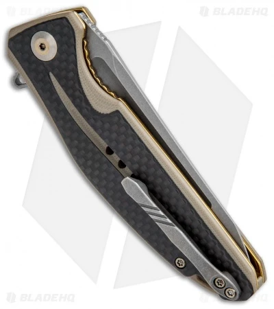 CIVIVI Statera Flipper Liner Lock Knife Tan Carbon Fiber (3.5" SW) C901A 3 CIVIVI Statera Flipper Liner Lock Knife Tan Carbon Fiber (3.5" SW) C901A - Image 3