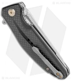 CIVIVI Statera Flipper Liner Lock Knife Black G10/Carbon Fiber (3.5" Damascus) -Civivi Knives Shop CIVIVI Statera Flipper Liner Lock Black G 10 Carbon Fiber Damascus C901DS BHQ 104239 jr side