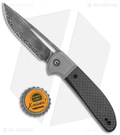 CIVIVI Trailblazer Slip Joint Knife Carbon Fiber (3" Damascus) C2018DS-1 -Civivi Knives Shop CIVIVI Trailblazer SJ Twill CF Black G 10 Damascus C2018DS 1 BHQ 116976 jr bottlecap