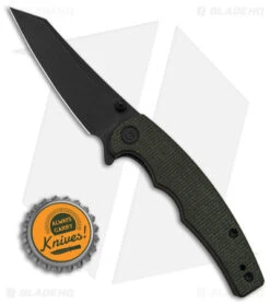 CIVIVI P87 Folder Liner Lock Knife Green Micarta (2.9" Black SW) C21043-3 -Civivi Knives Shop Civivi P87 FLLK Green Micarta 2in Black SW BHQ 151779 td size