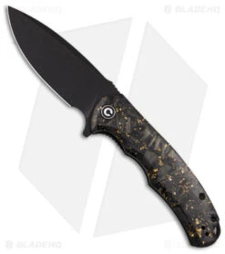 CIVIVI Praxis Flipper Liner Lock Knife Shredded Gold CF (3.75" Black SW) C803J