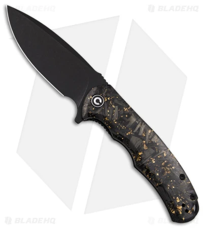 CIVIVI Praxis Flipper Liner Lock Knife Shredded Gold CF (3.75" Black SW) C803J 1 CIVIVI Praxis Flipper Liner Lock Knife Shredded Gold CF (3.75" Black SW) C803J