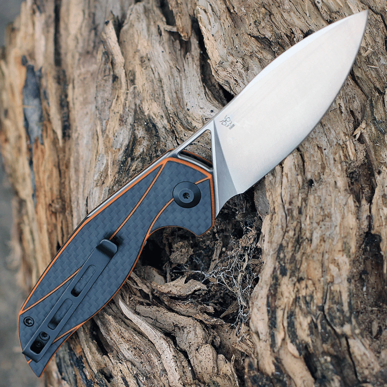 CIVIVI Anthropos-Orange/Blk G10 W/ CF (3.25" Satin D2) C903A 2 CIVIVI Anthropos-Orange/Blk G10 W/ CF (3.25" Satin D2) C903A - Image 2